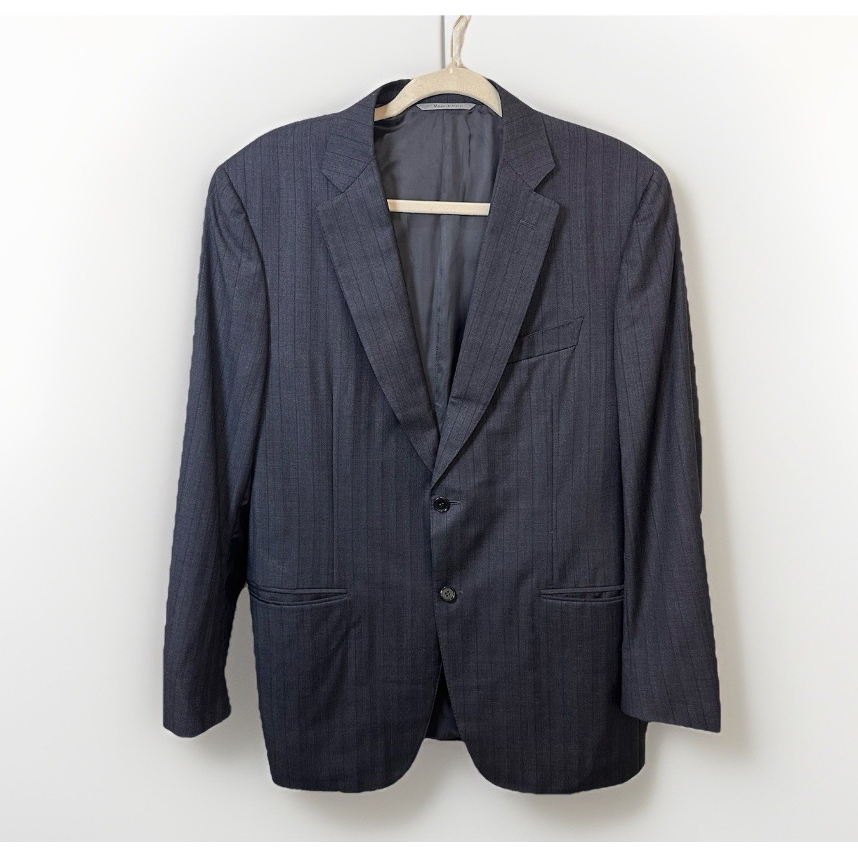 Canali 1934 Wool Pinstripe Blazer Sport Coat Charcoal Gray 42r It 52 Italy